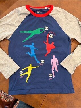Mini Boden Long-Sleeve Tee with Soccer Players